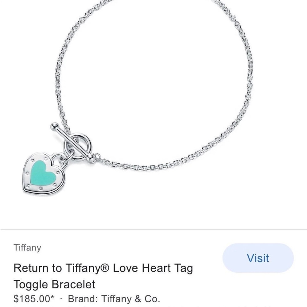 ***SOLD***Tiffany love heart tag toggle bracelet